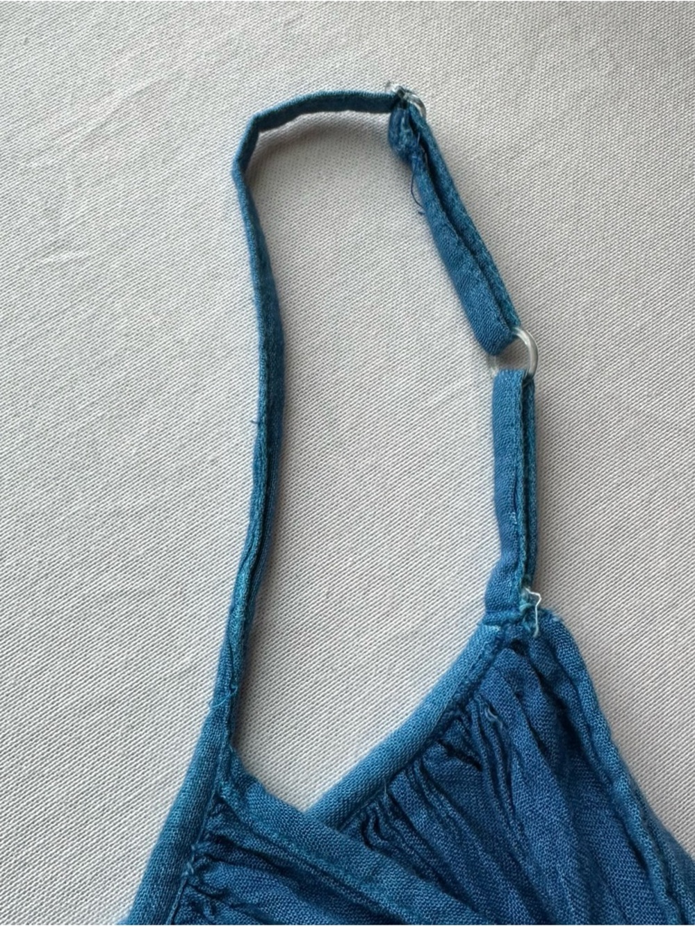 Blue to White Ombre Spaghetti Strap Sundress Beach Coverup Lagenlook - Picture 6 of 8